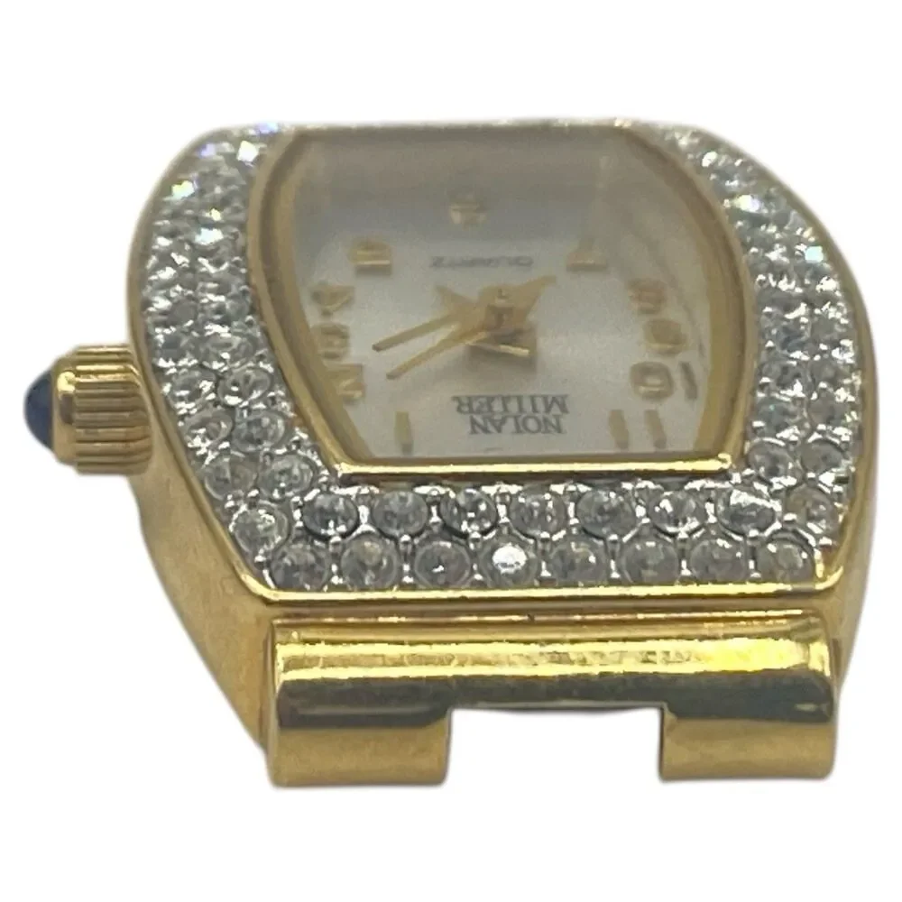 Nolan Miller Women’s Watch Gold Tone Rhinestones New Battery No Band